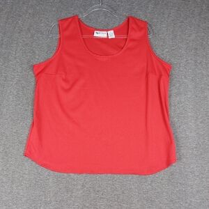 APPARENZA WOMENS BRIGHT RED SCOOP NECK STRETCH SLEEVELESS TANK TOP CAMI SIZE 1X
